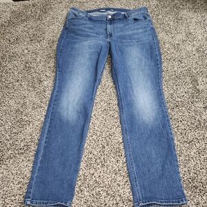 Old Navy High Rise Wow Straight‎ Jeans,Women Sz 18 Stretch Clean Cut Faded Front